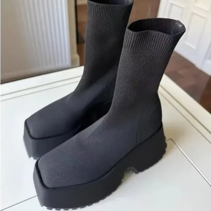 Obsidian Allure Sock Boots