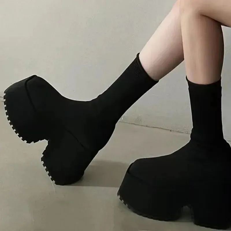 Obsidian Allure Sock Boots