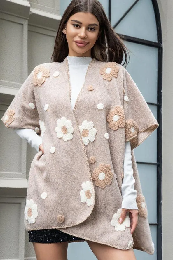 P6180 Floral Fleece Kimono