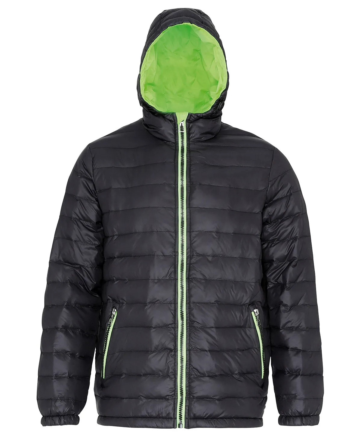 Padded jacket | Black/Lime