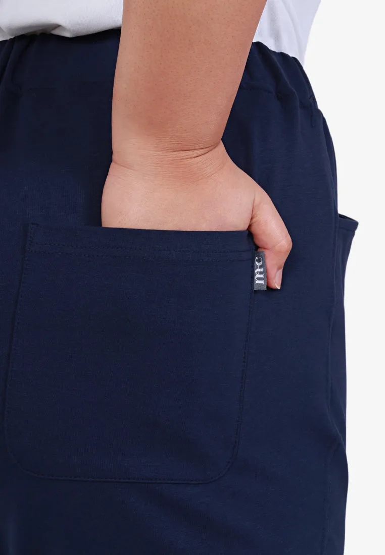 Pansy Smart Casual Tapered Sweat Pants - Dark Blue