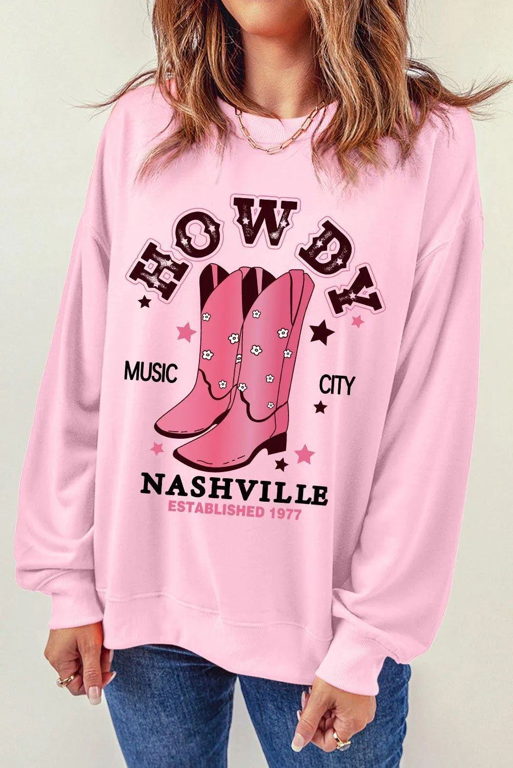 Pink Cowboy Boots Sweatshirt