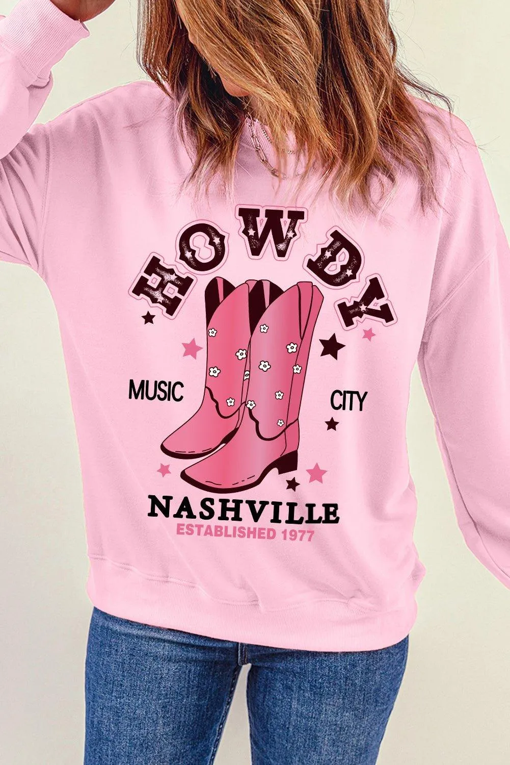 Pink Cowboy Boots Sweatshirt