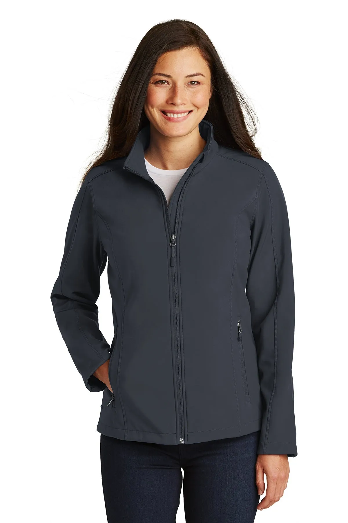 Port Authority Ladies Core Soft Shell Customized Jackets, Battleship Grey