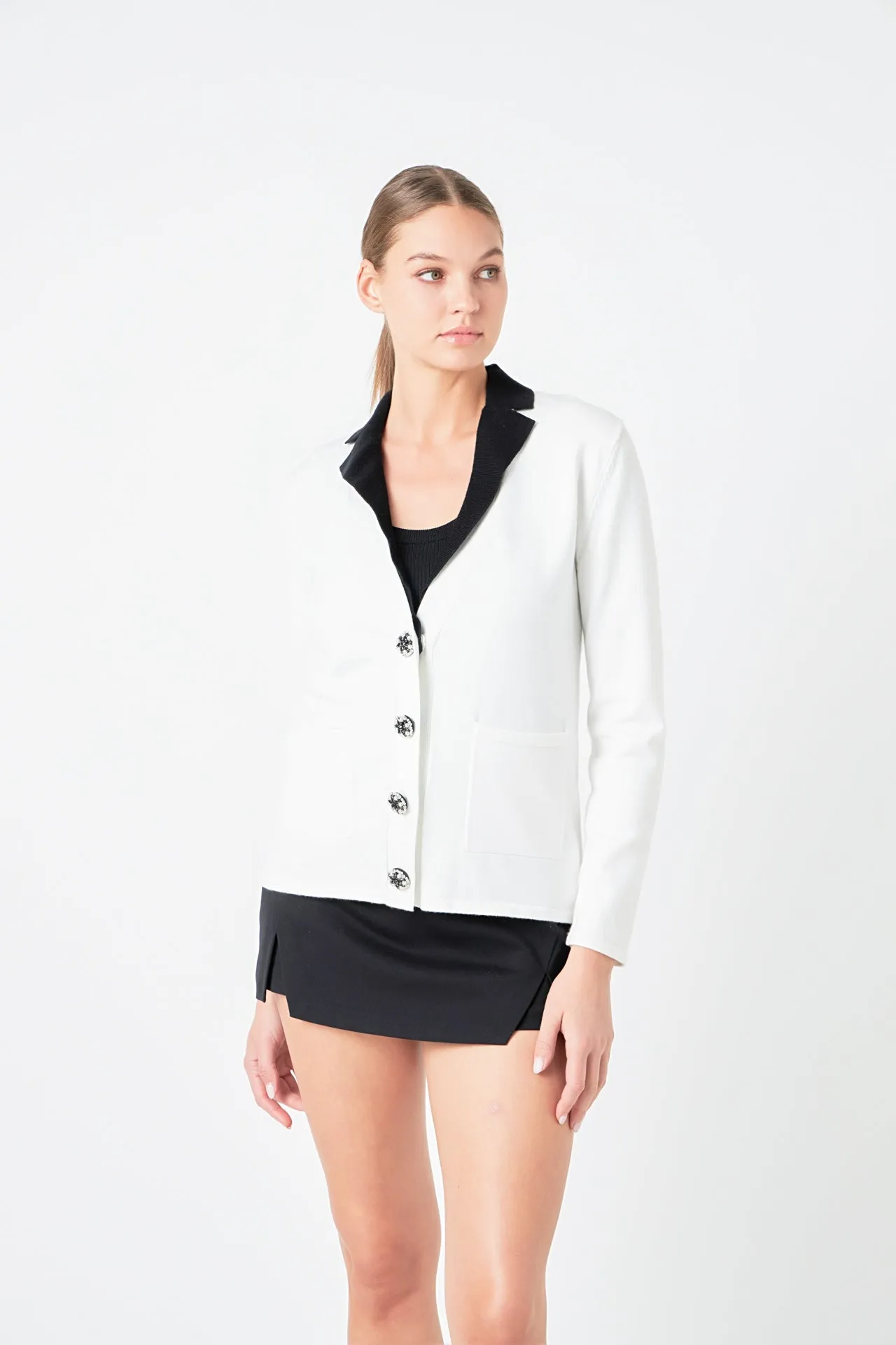 Premium Jewel Knit Blazer Cardigan