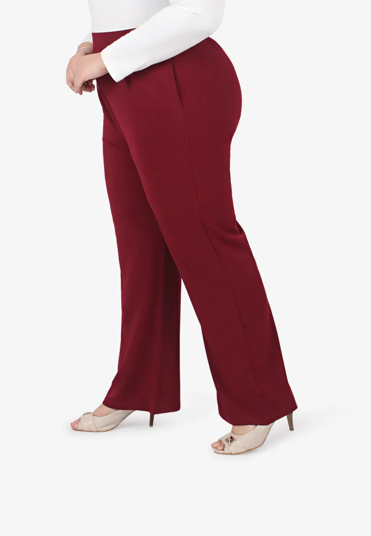 Ronni Demure Straight Leg Pants - Maroon