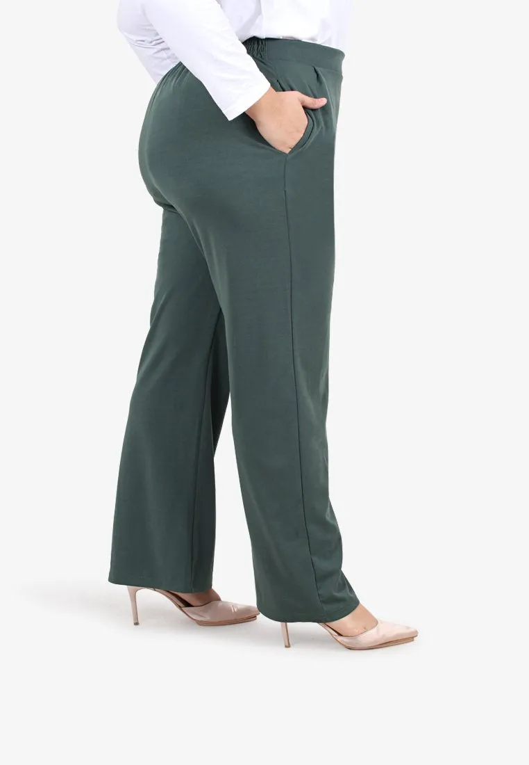 Ronni Demure Straight Leg Pants - Sage Green