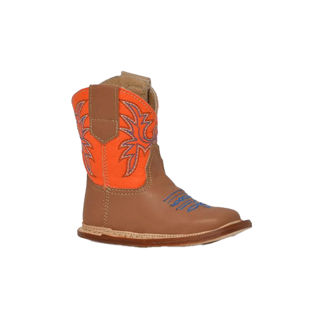 Ropper Footwear Kid's Cowboy Square Toe Brown Boots