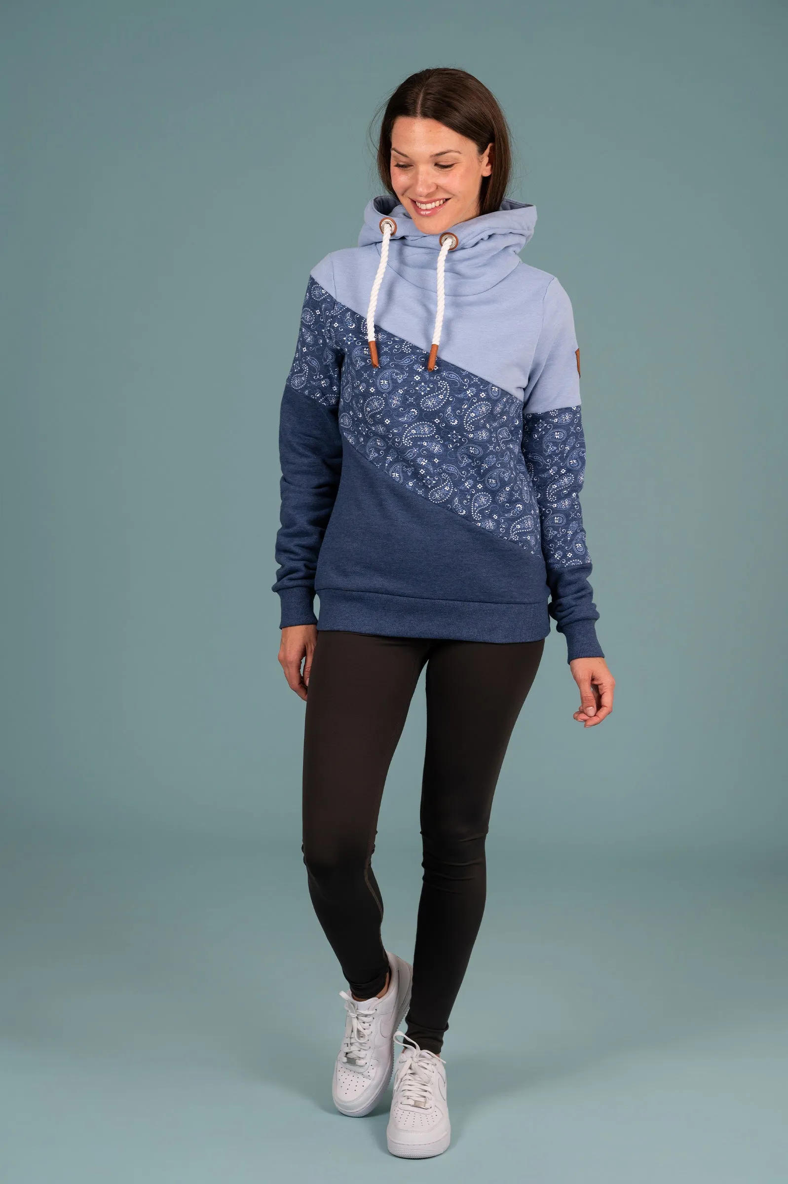 Selene Print Hoodie in Chambray Mix