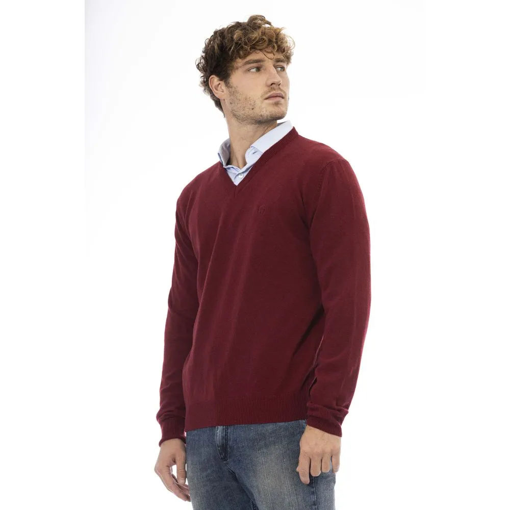 Sergio Tacchini Burgundy Wool Men Sweater