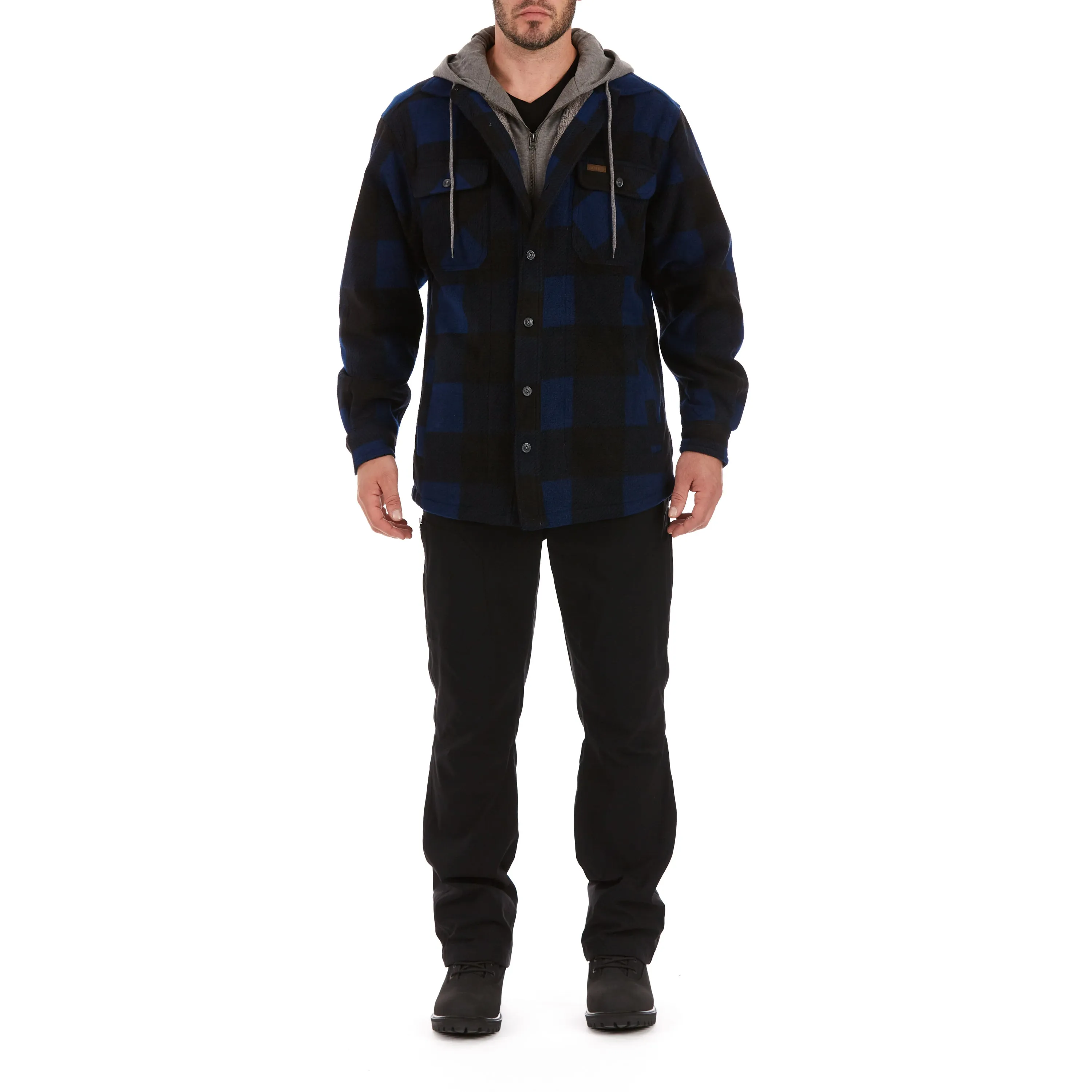 SHERPA-LINED MICROFLEECE SHIRT JACKET