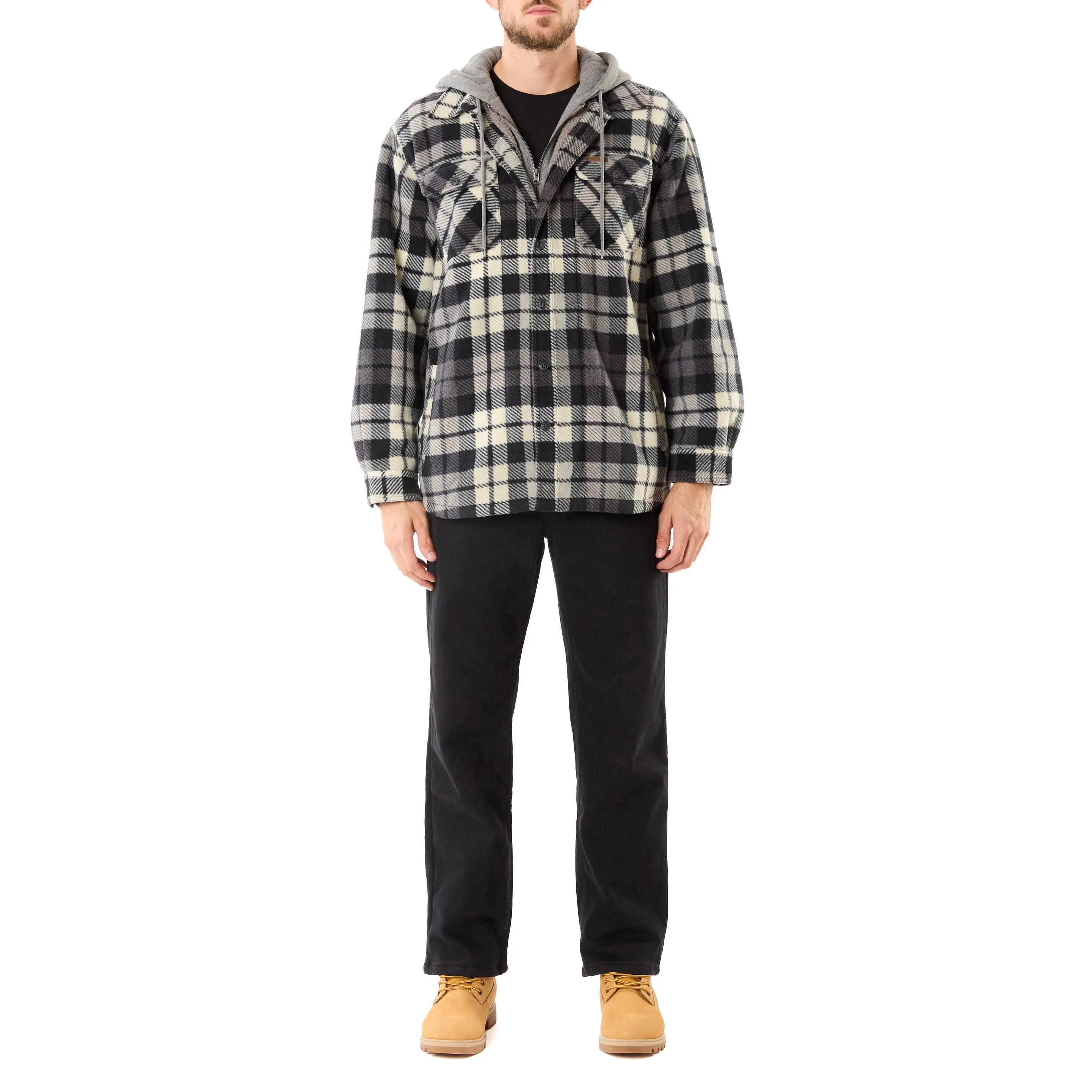 SHERPA-LINED MICROFLEECE SHIRT JACKET