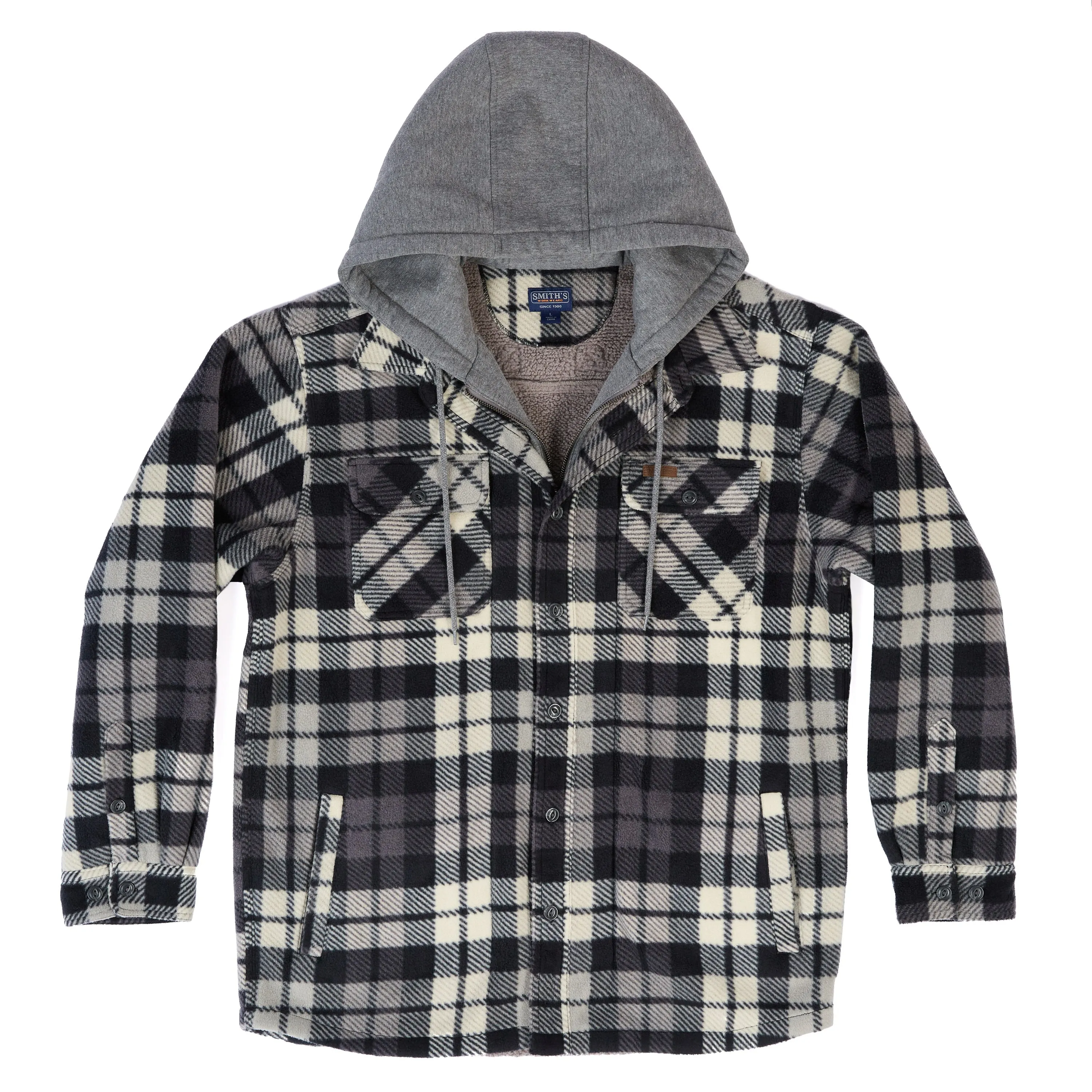 SHERPA-LINED MICROFLEECE SHIRT JACKET