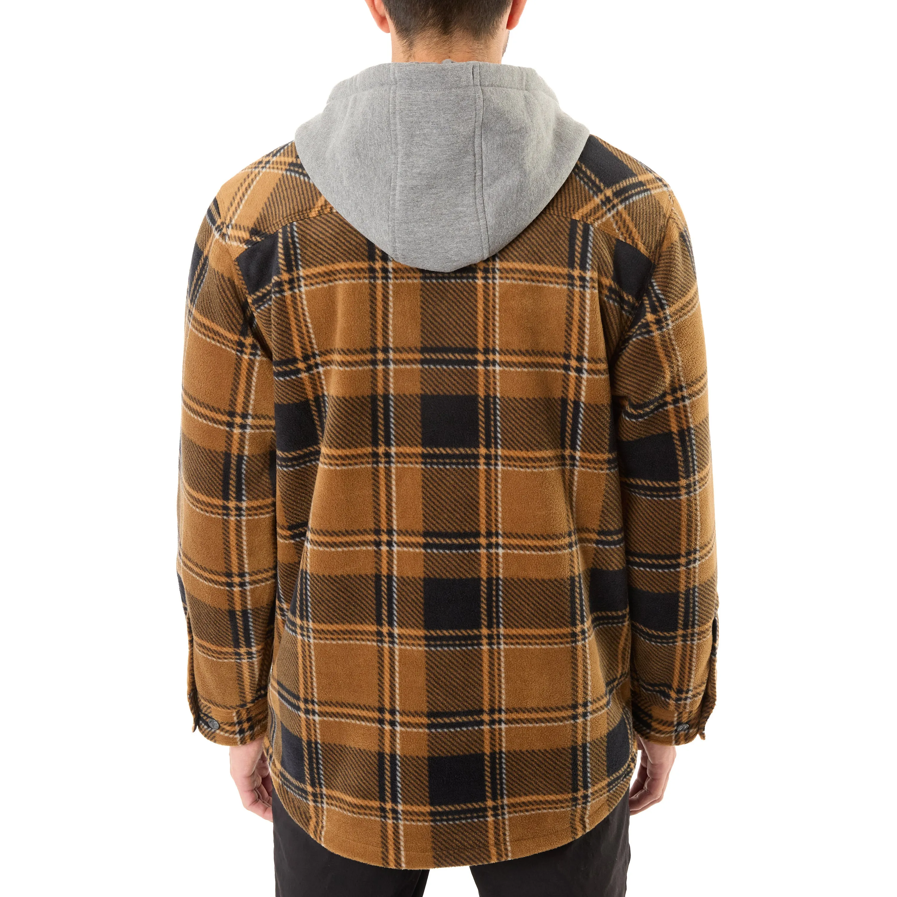 SHERPA-LINED MICROFLEECE SHIRT JACKET