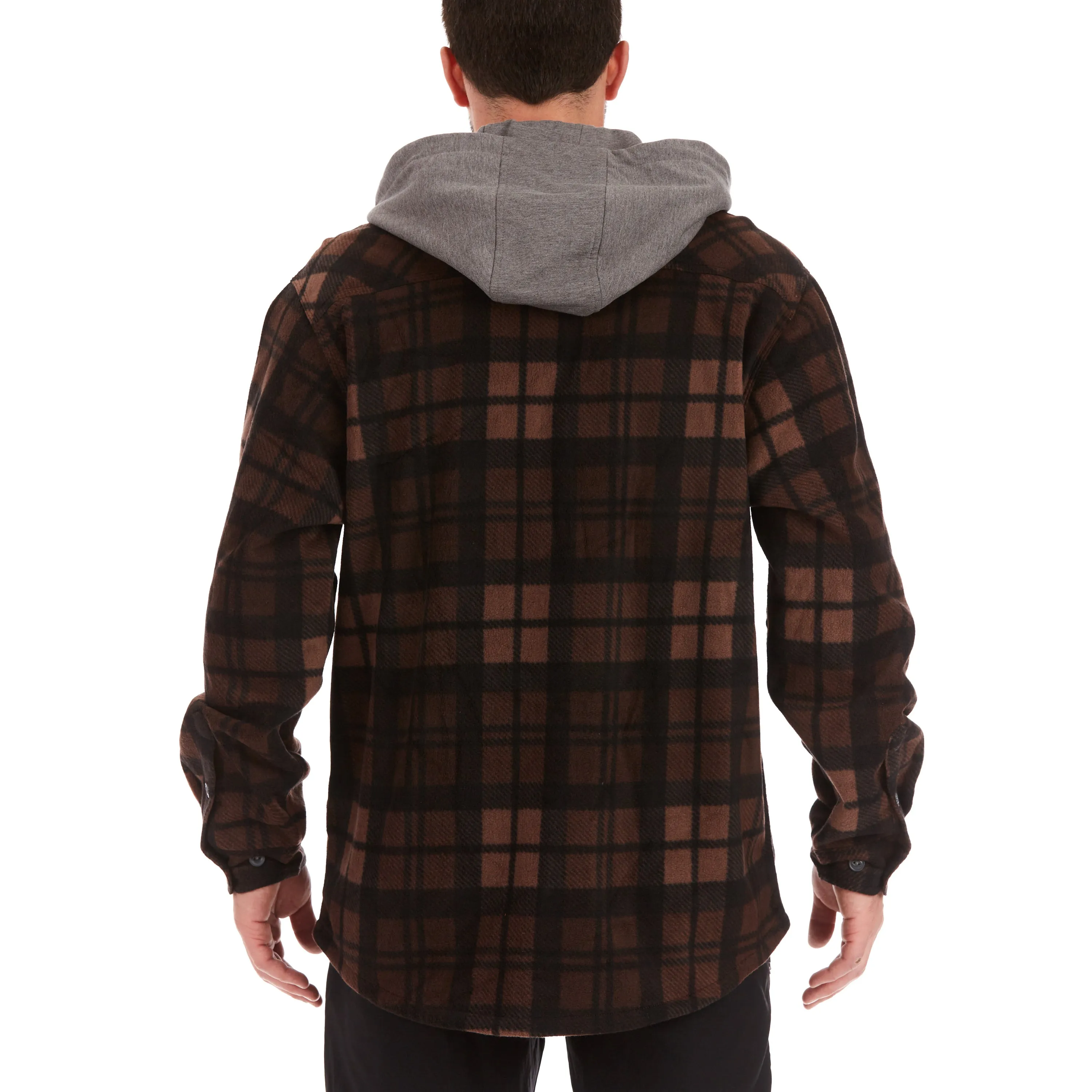 SHERPA-LINED MICROFLEECE SHIRT JACKET