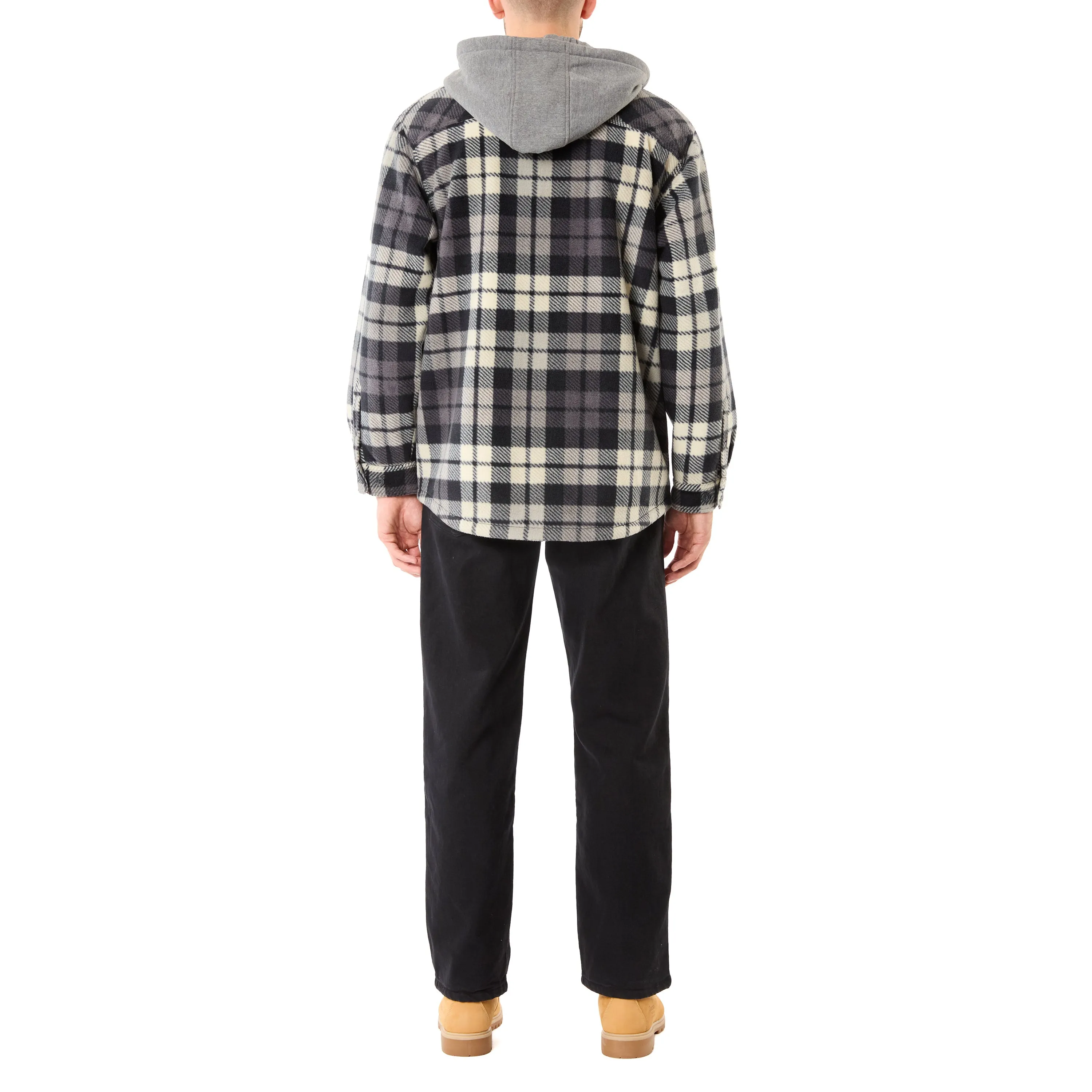 SHERPA-LINED MICROFLEECE SHIRT JACKET