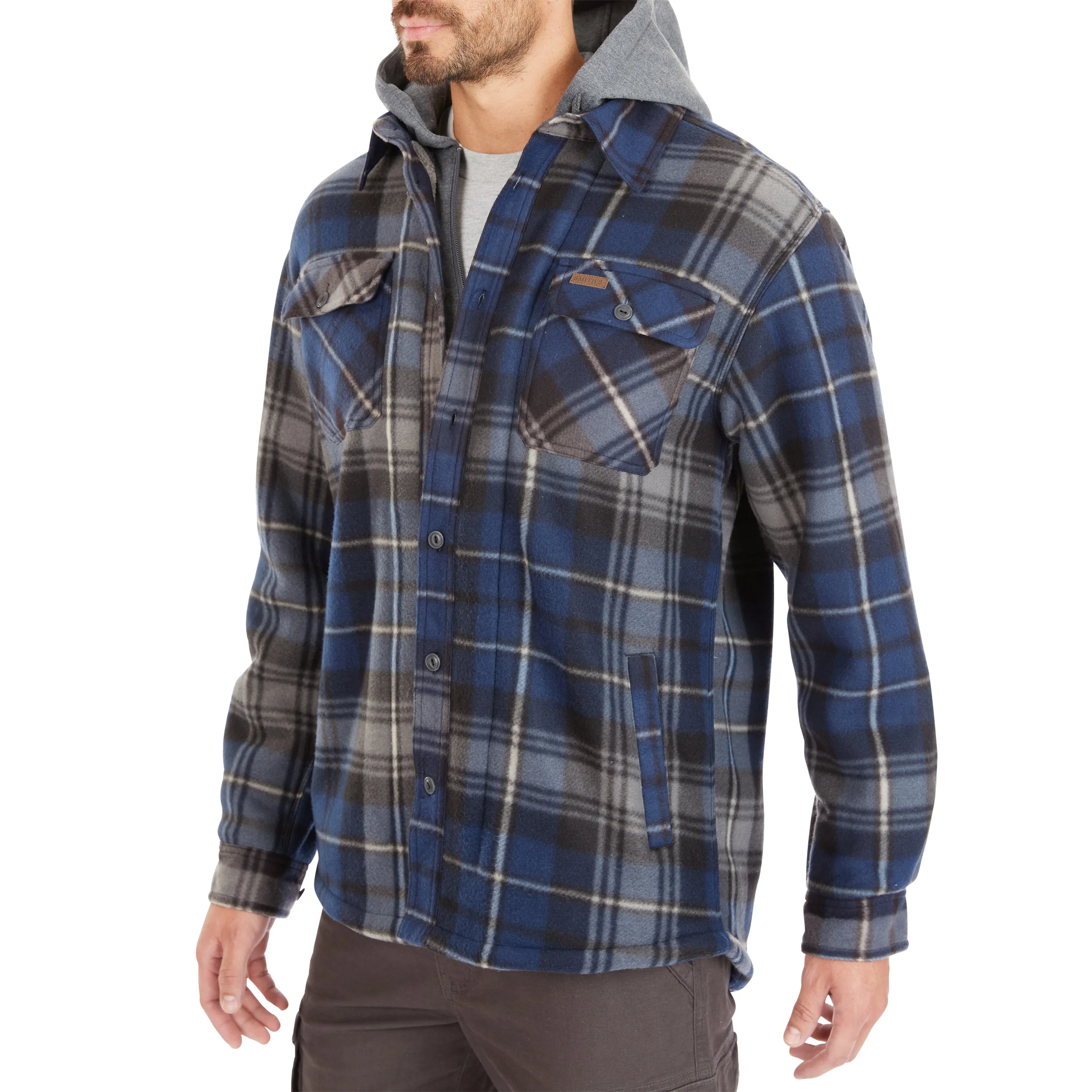 SHERPA-LINED MICROFLEECE SHIRT JACKET