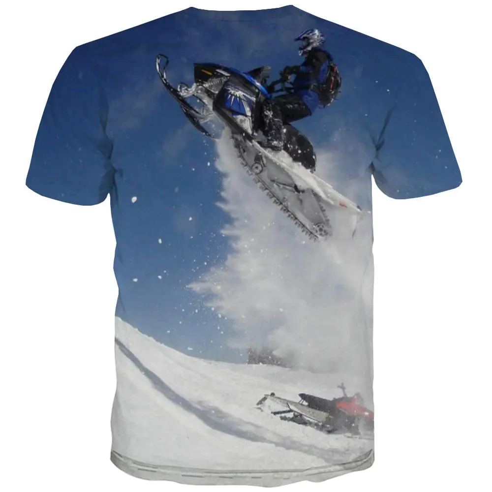 Ski T shirts Men White Tshirt Printed Movement Tshirts Casual Snowfield T shirts Funny