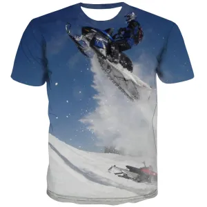 Ski T shirts Men White Tshirt Printed Movement Tshirts Casual Snowfield T shirts Funny