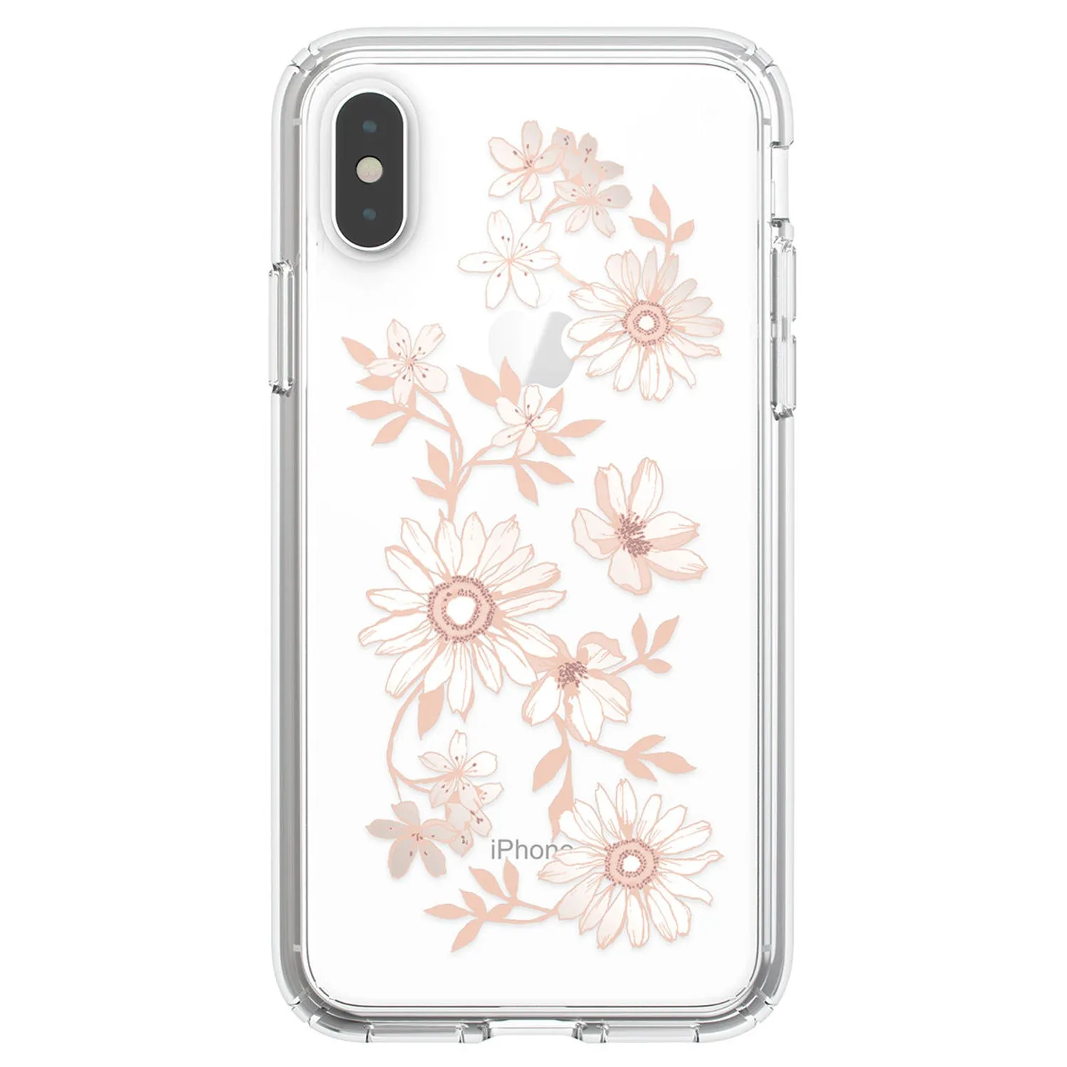 Speck Presidio Clear   Print Fairytale Floral Peach Gold iPhone XS / X Case - 117131-7278