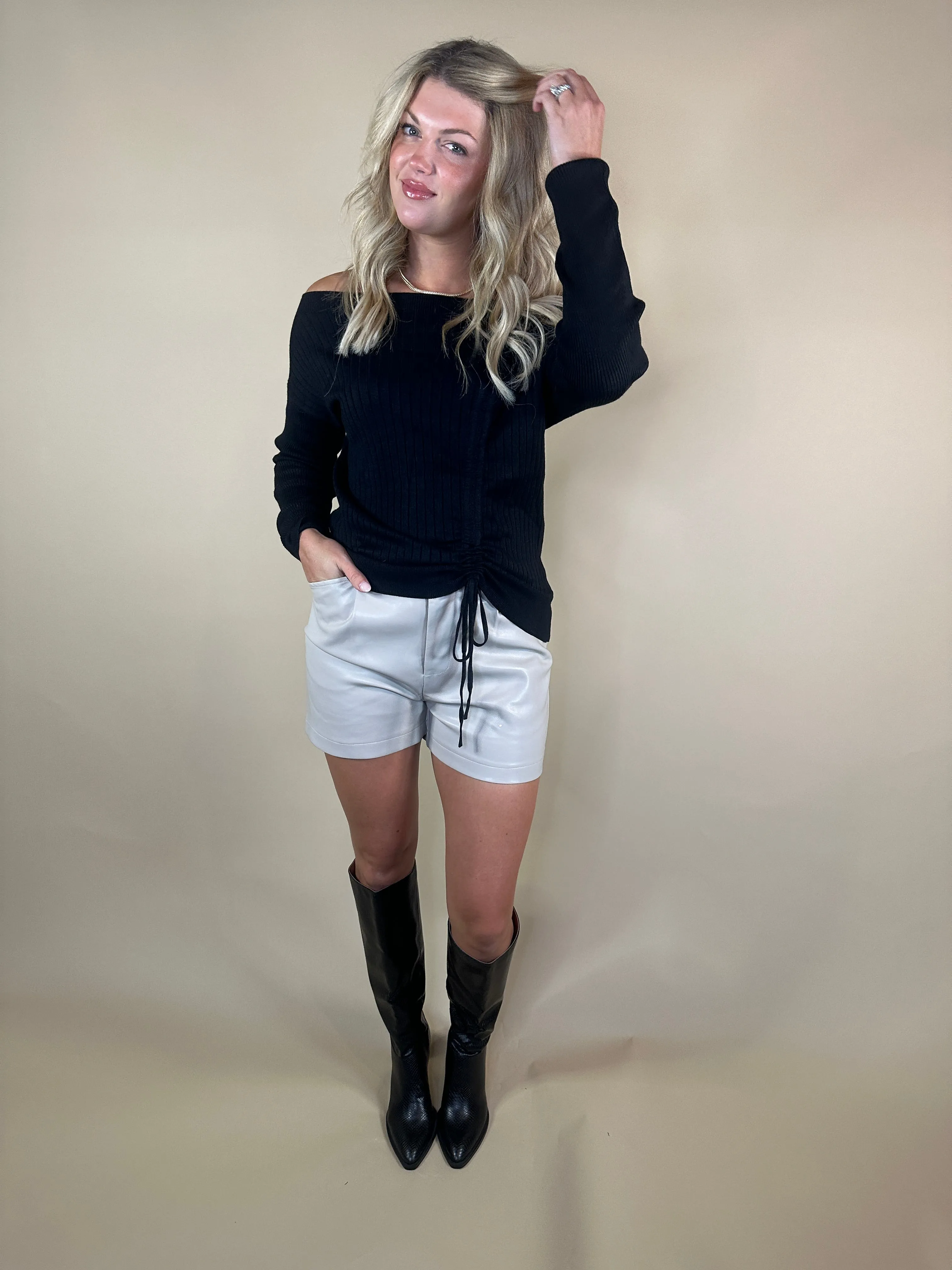 The Allure Ruched Knit Sweater