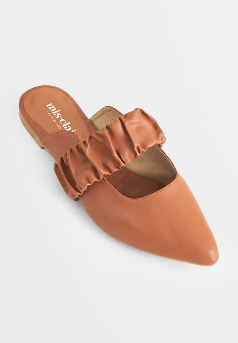 Trini Ruched Strap Pointed Slip On Flats