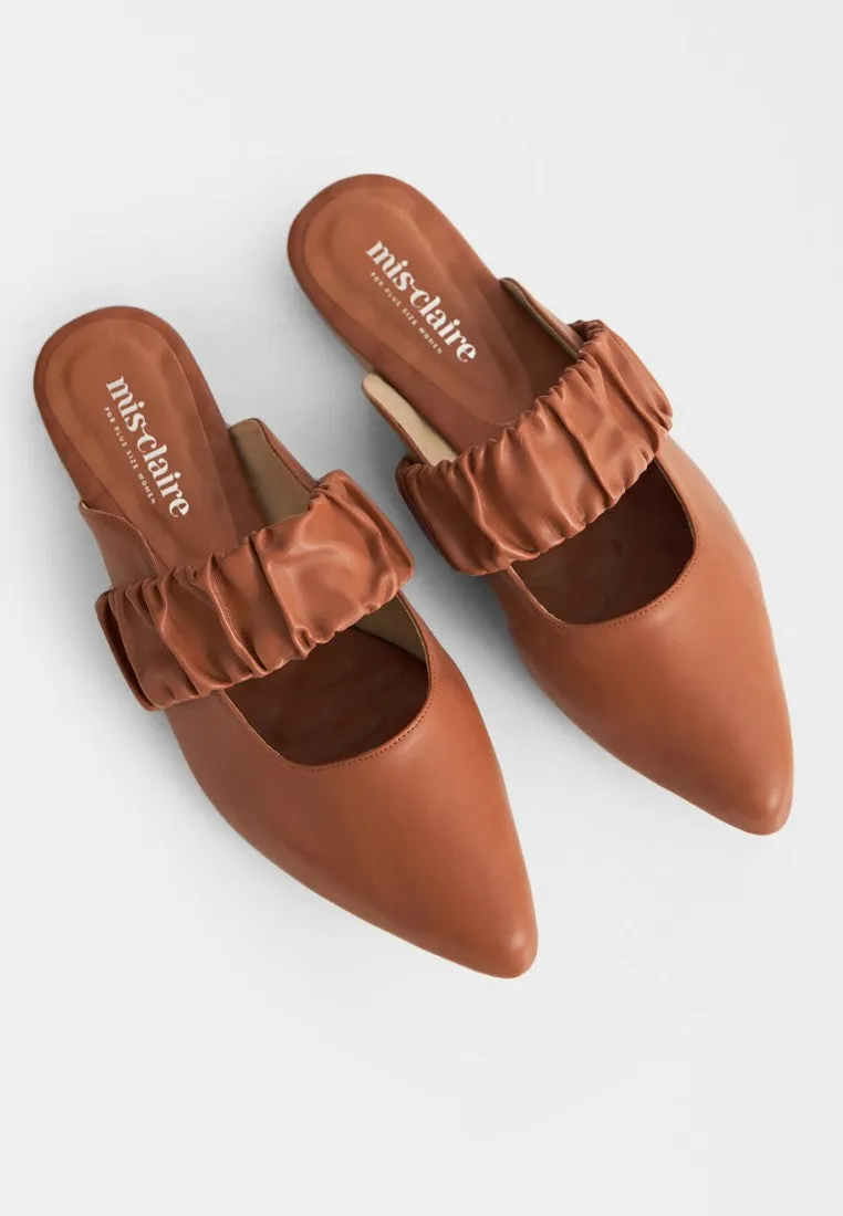 Trini Ruched Strap Pointed Slip On Flats