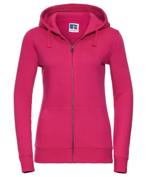 Womens authentic zipped hooded sweatshirt | Fuchsia