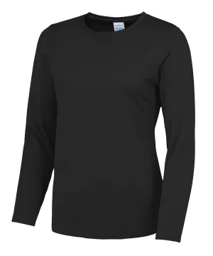 Womens long sleeve cool T | Jet Black