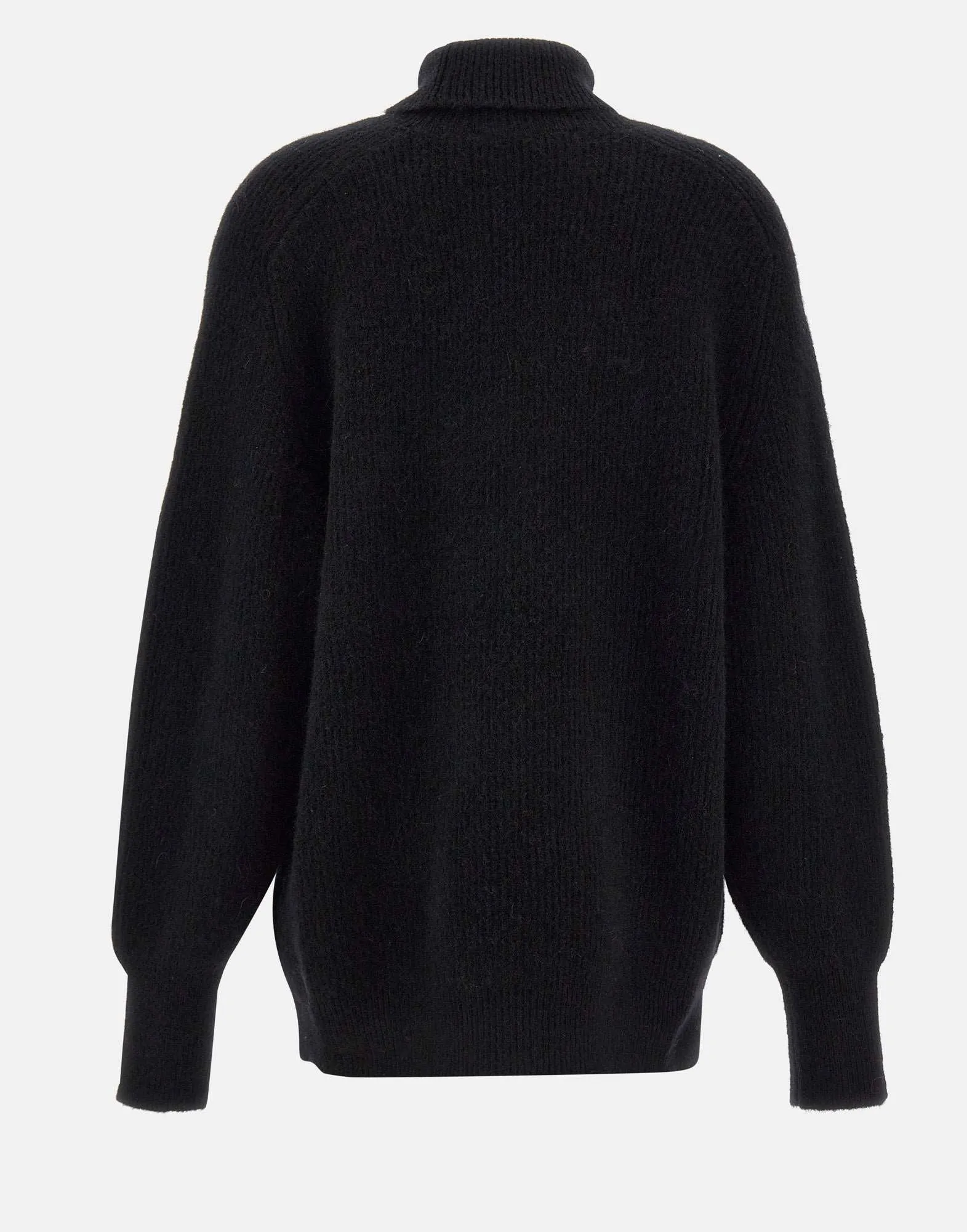 Wool Alpaca Turtleneck Black Sweater