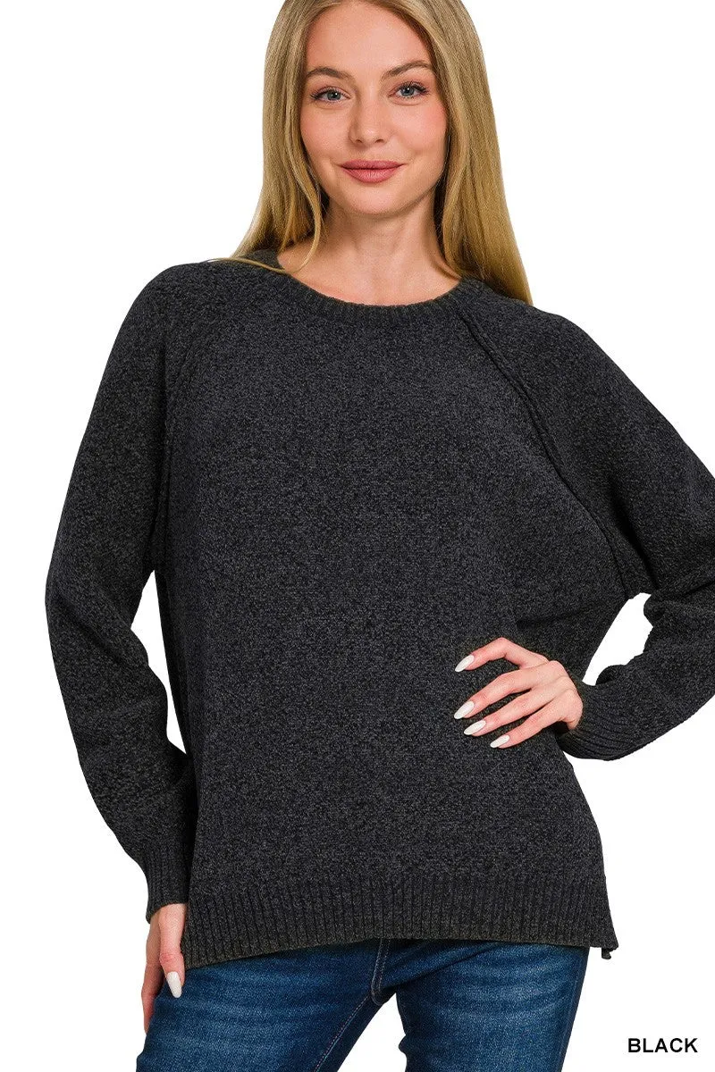 Wrapped up in Softness Chenille Raglan Sweater - Final Sale