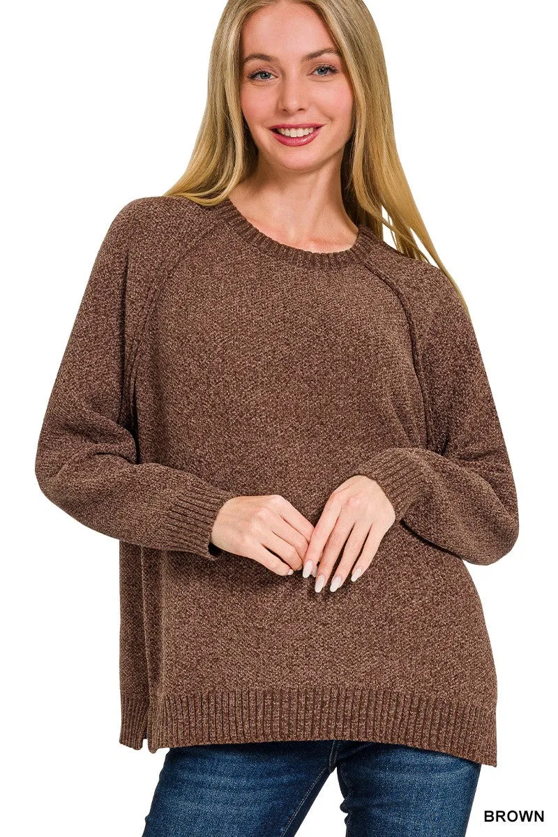 Wrapped up in Softness Chenille Raglan Sweater - Final Sale