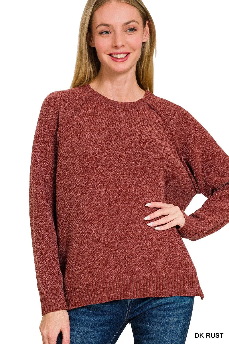 Wrapped up in Softness Chenille Raglan Sweater - Final Sale