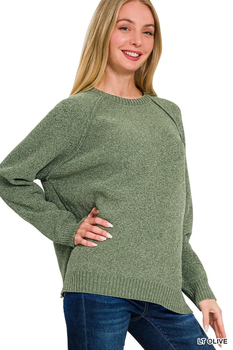 Wrapped up in Softness Chenille Raglan Sweater - Final Sale